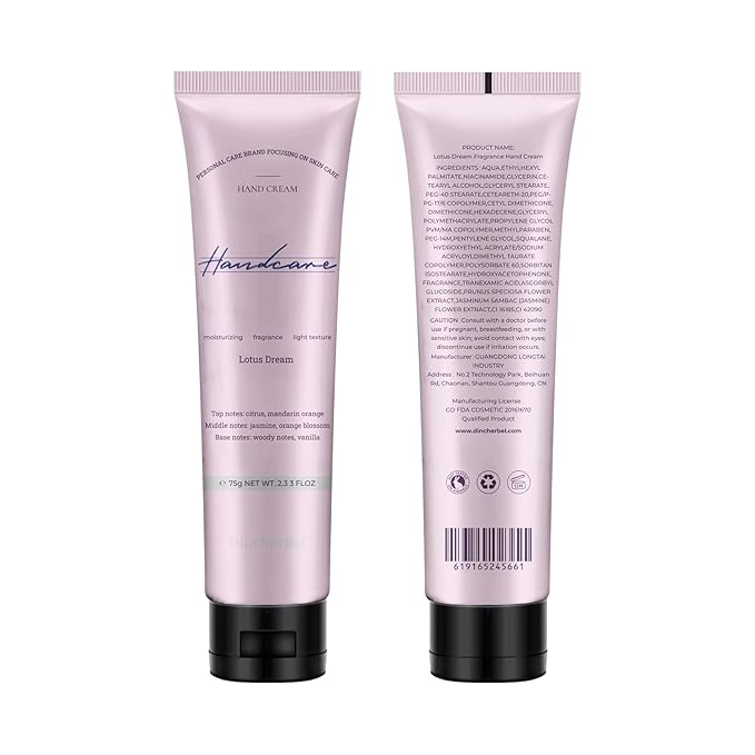 DincherBel 3 Pack Advanced Fragrance Hand Cream for Women and Girls, Deeply Moisturizing Hand Lotion for Dry Cracked Hands Non-greasy, Lotus Dream Hand Cream Gift Set, 2.33oz