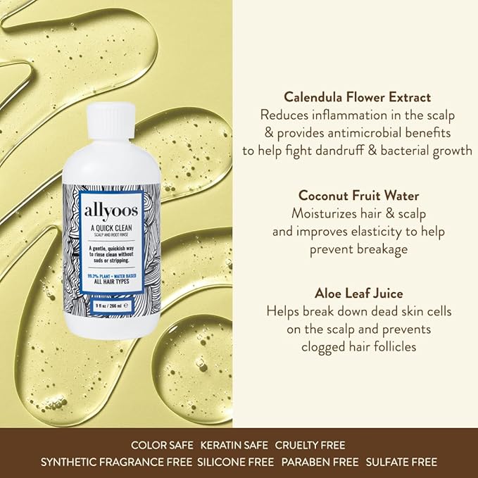 A Quick Clean, Hair Rinse, Removes Sweat, Oil & Buildup From Scalp & Hair, No Suds, Dry Shampoo Alternative, Balances Scalp, Sulfate-Free