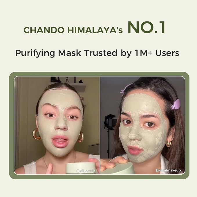 Purifying Green Tea Mask(2Pack), Natural Facial Clay Mask Deep Pore Cleansing with Green Tea Extract and Portulaca Extract, for Clogged Pores, Detoxifies & Balance Oil, 7 fl.oz