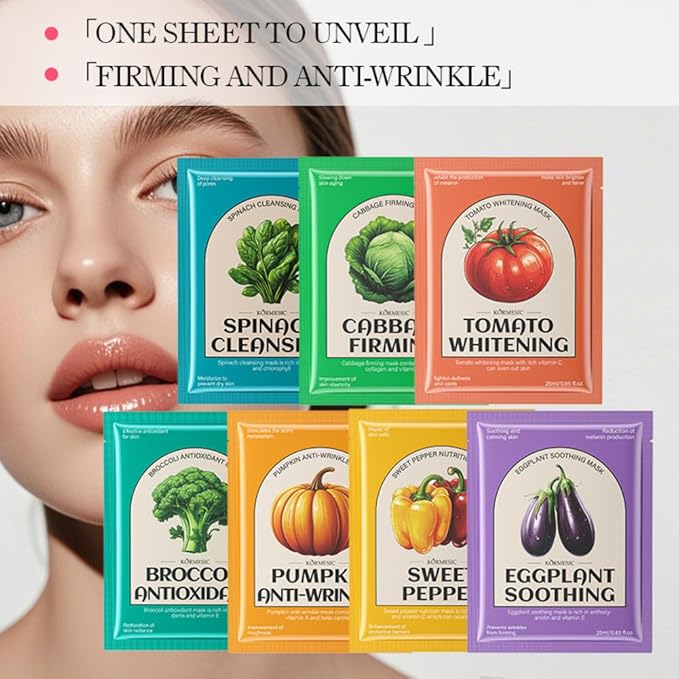 15 Combo Pack Face Mask - Extract Vegetable Essence, Hydrating & Soothing Facial Mask - Natural Home Spa Treatment Sheet Mask, Moisturizing Mask For Skin Care
