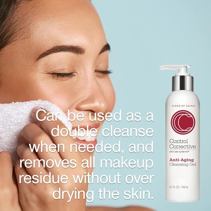 CONTROL CORRECTIVE Anti-Aging Cleansing Gel – Peptides, Chamomile & Calendula Gel Cleanser for Mature Skin, 6.7 oz