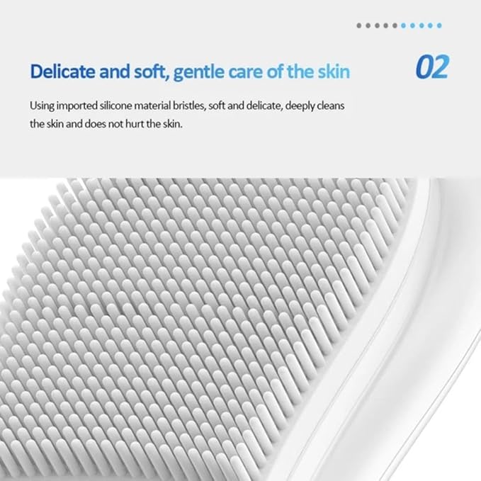 Electric Sonic Body Brush Scrubber, Rechargeable Bath Brush, High-Frequency Pulsation, Clean Body and Face, Waterproof, Exfoliating and Massaging Skin (White Pearl) for Women, Men, Mother Day Gift