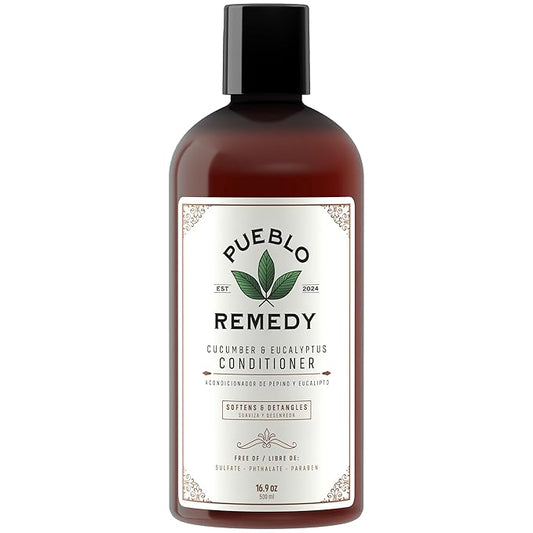 Pueblo Remedy Conditioner, Cucumber & Eucalyptus – Softening & Nourishing Hair Detangler, Vegan & Cruelty-Free, 16.9 Oz