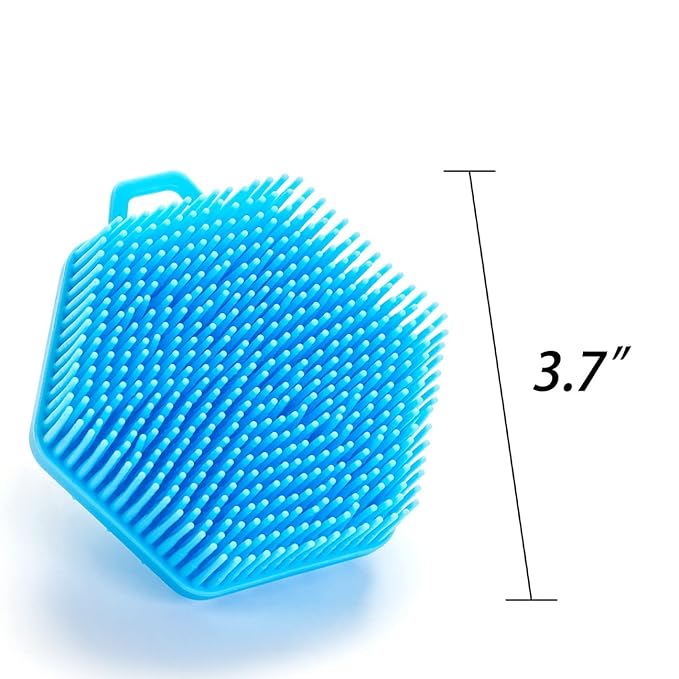 Premium Sensory Brushes for Kids or Autism,Soft Silicone Body Scrubber,2 in 1 Sensory Room Occupational Therapy,Silicone Loofah,Pets Shower Brush Bath Brush Shampoo Brush (3pcs(Hexagon))