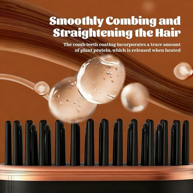 Mini Straightener, Rechargeable Portable Hair Straightener Brush, 3-Control & Fast Heating Technology, Anti Scald Shell, Lightweight and Portable for Home Travel Gift (Black)