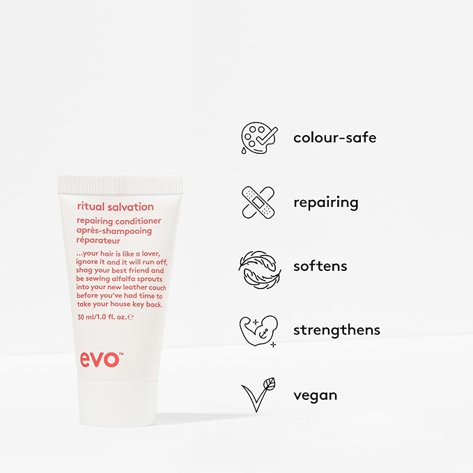 Evo The Repair Introduction Haircare Gift Set - Ritual Salvation Repairing Shampoo & Conditioner, Mane Attention Protein Treatment and Happy Campers Wearable Treatment