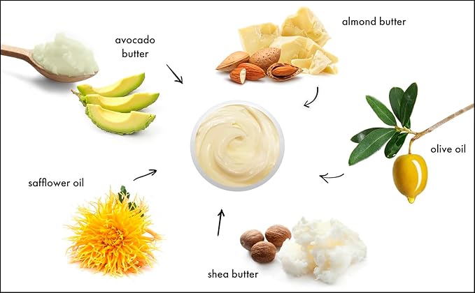 Raya Body Butter Thick Body Moisturizer for Dry, Cracked Hands and Feet, Can Be Used as a Luxurious Massage Cream, Great for All Skin Types