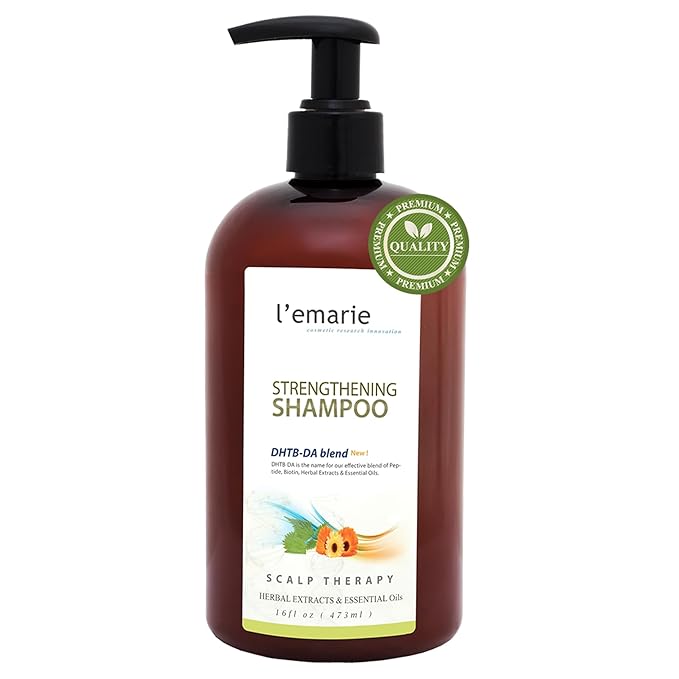 L'emarie Strengthening & Thickening Hair Growth Shampoo for Thinning Hair Biotin Infused DHT Blocker For Women and Men - Hair Loss & Healthy Growth Thicker Fuller Looking Hair (16 Fl Oz)