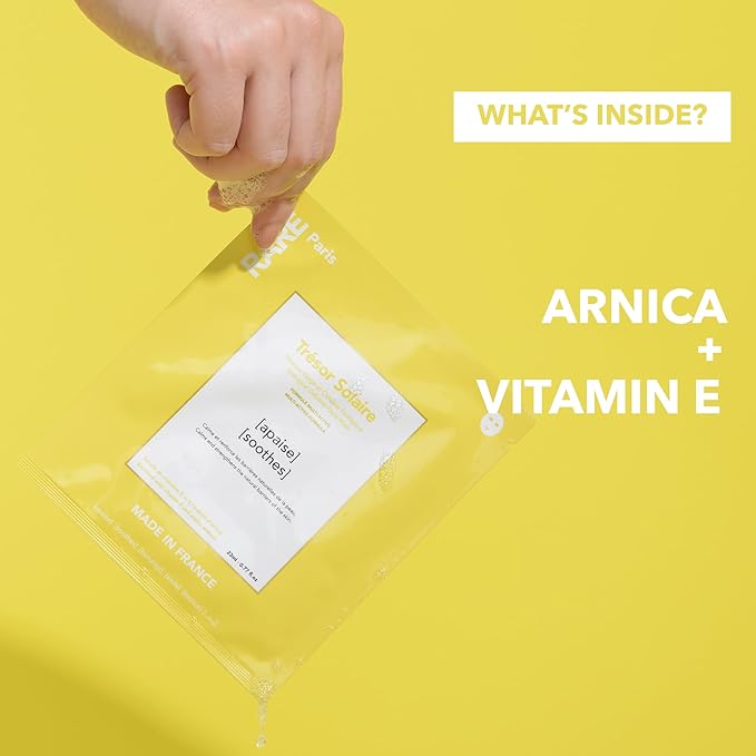 RARE Paris Trésor Solaire Soothing Kit — 5 Sheet Masks, 30 Pairs Under-Eye Patches & 1 Soothing Face Serum | 1-Month Comfort Routine