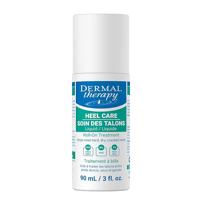 Dermal Therapy Heel Care Liquid Roll-On – Intensive Moisturizing & Repair for Cracked Heels, Dry & Rough Skin – Fast-Absorbing, Mess-Free Application – Hydrating Foot Care Treatment