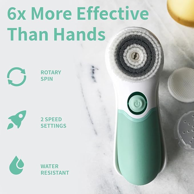 Advanced Facial Cleansing Brush, 2-in-1 Exfoliator Tool, Face Scrubber, Pore Cleaning Brush, Skin Care Device, Face Wash Brush, Facial Exfoliating Brush, Face Brush for Women and Men