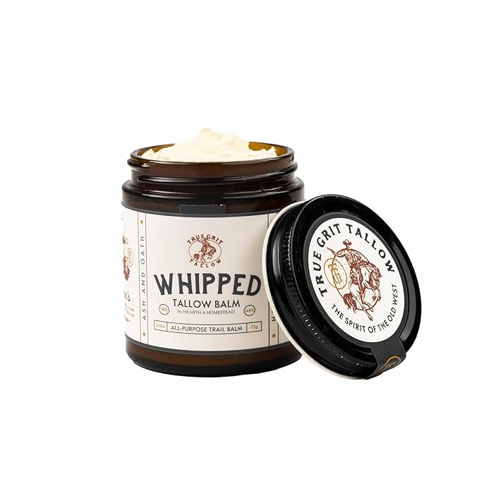 John Wayne Inspired Whipped Tallow Balm – All-Purpose Moisturizer for Dry Skin – Grass-Fed Beef Tallow for Skin with Bison Tallow – Ash and Oath Scent 2.6 oz