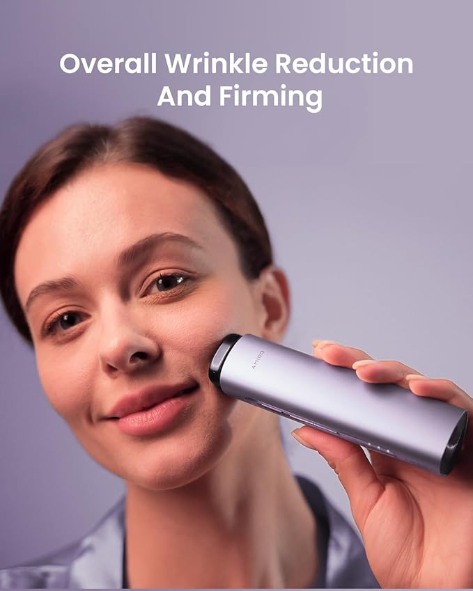 AMIRO R3 Turbo Facial Beauty Tool – Full-Face & Eye Area Skincare Enhancer for a Lifted-Looking, Smoother Appearance – Purple