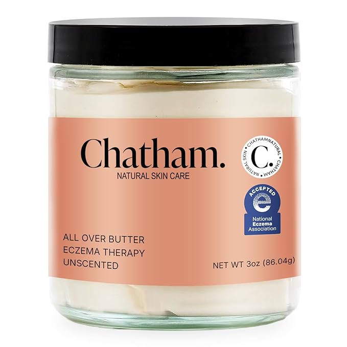 Chatham Natural Skin Care All Over Butter Eczema Relief Cream 3oz, Dry, Itchy Skin, Face, Feet and Hands. Trusted by Families and Steroid Free. Moisturizes and Softens Skin
