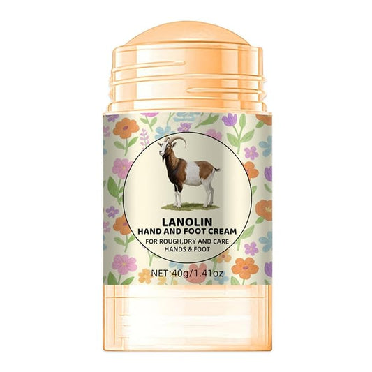 Lanolin Hand & Foot Cream Stick, Moisturizing Foot Balm for Dry, Cracked Skin with Aloe Vera, Softens Cracked Heels, Knees & Elbows, Non-Greasy Hydration for Men & Women