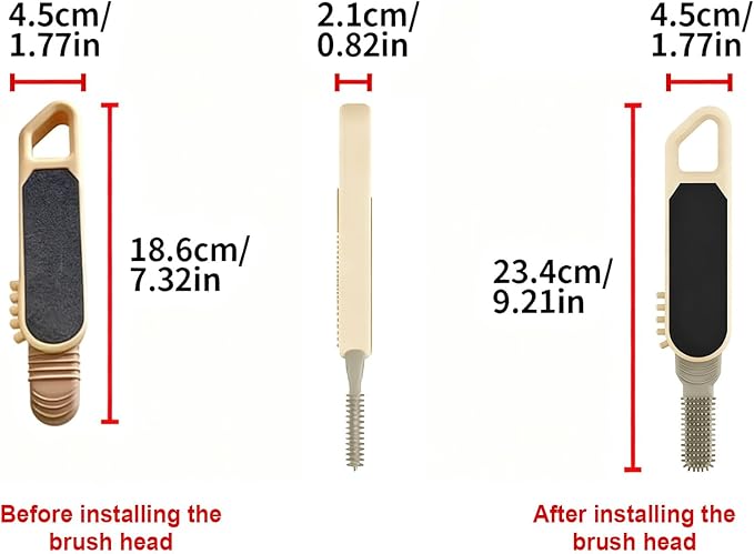 Dry or Wet Foot Callus Remover - Dual-Sided Pedicure Tool with Hidden Brush & Non-Slip Grip for Home Salon Use