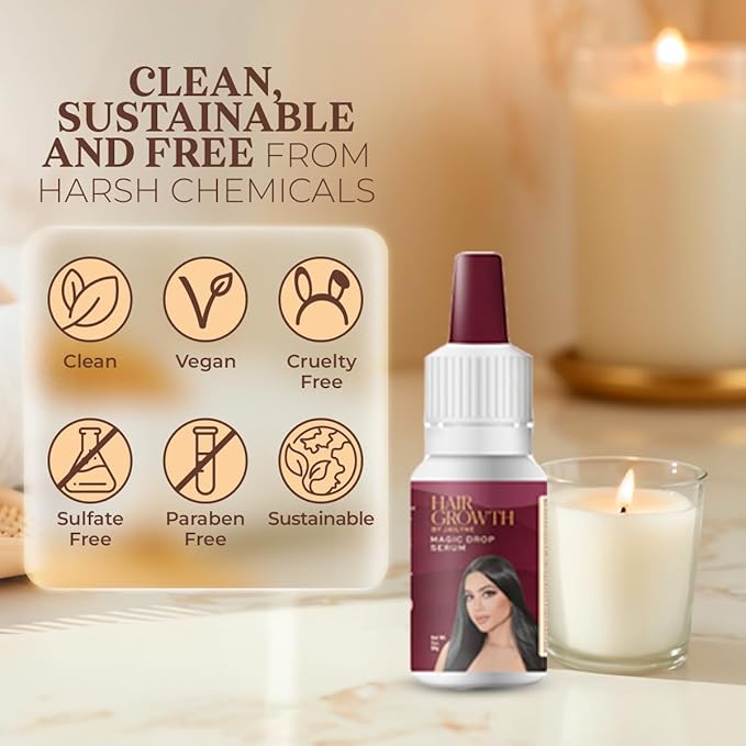 Hair Growth Magic Drop Serum by Jailyne Ojeda – Fast-Absorbing, Scalp Revitalizing Formula – Promotes Thicker, Healthier Hair with Botanical Extracts & Keratin – Made in USA