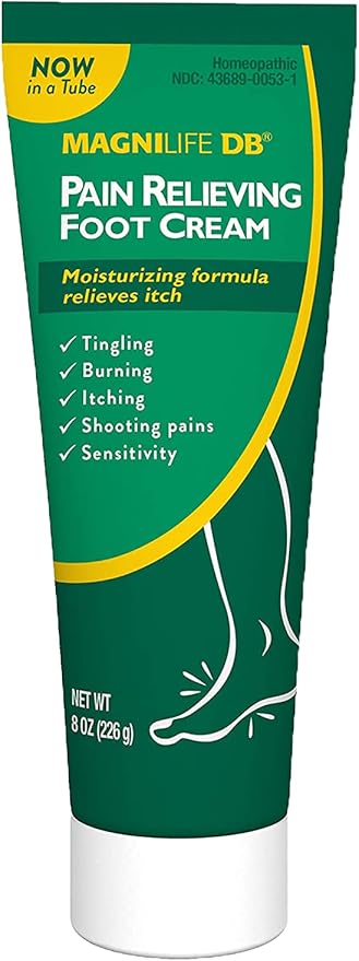 MagniLife DB Foot Cream, Calming Relief for Burning, Tingling, Shooting & Stabbing Foot Sensations - Soothes Dry, Cracked, Itchy, Sensitive Skin (8 oz Tube)