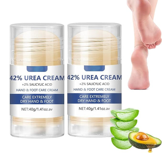 2Pcs 42% Urea 2% Salicylic Acid Hydrating and Anti-Cracking Foot Cream,Upgraded Hand and Foot Cream Urea Moisturizer, Hydrate & Nourish Foot Care, Soften Skin Exfoliate Dead Skin