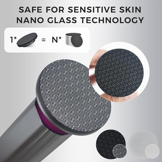 Electric Foot Callus Remover with Nano Glass Head, 9-Speed Rechargeable Foot File with Adjustable R/F Rotation, Digital Display & Powerful Motor for Cracked Heels & Dead Skin (Gray)