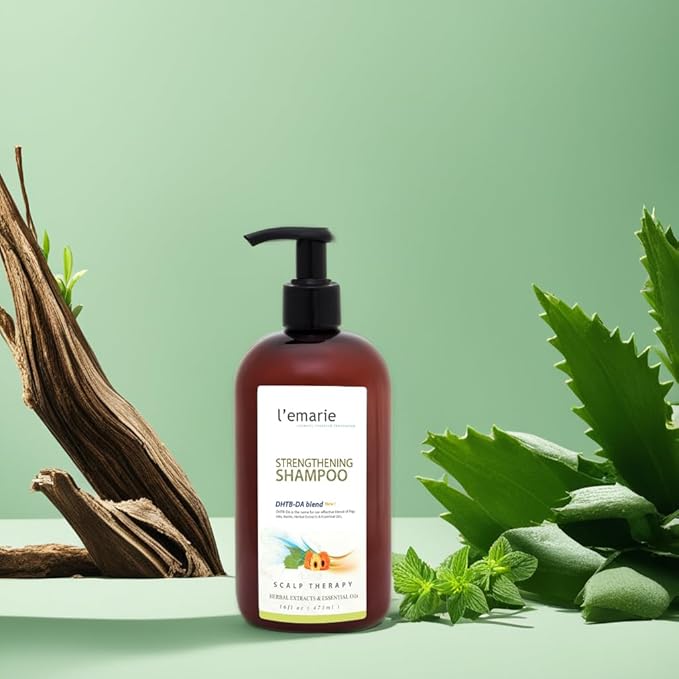 L'emarie Strengthening & Thickening Hair Growth Shampoo for Thinning Hair Biotin Infused DHT Blocker For Women and Men - Hair Loss & Healthy Growth Thicker Fuller Looking Hair (16 Fl Oz)