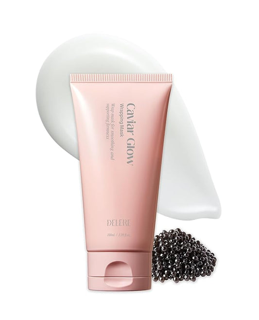 Delere Caviar Glow Collagen Wrapping Mask | Korean Peel Off Face Mask for Glowing Skin and Visible Skin Tightening, 3.4oz