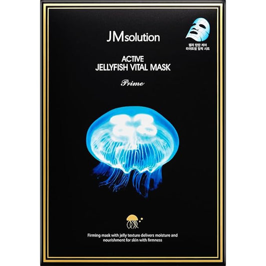 JMsolution Active Jellyfish Waterful Mask | Deep Hydration & Firming with Jellyfish Extract, Collagen & Hyaluronic Acid | 33ml Essence | Korean Sheet Mask | 10 Sheets