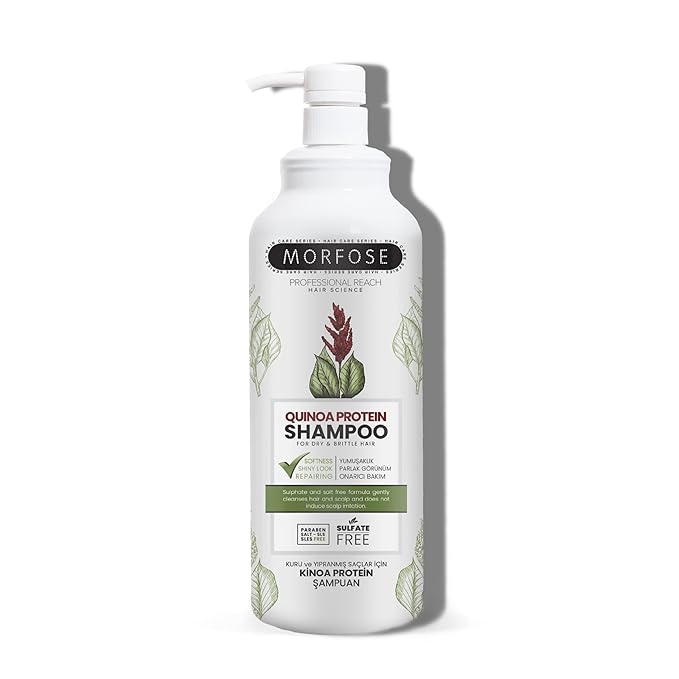 Morfose Professional Quinoa Protein Shampoo, Strengthening Color Care, Revives Dullness, promotes Softness and Shiny Hair, Nourishes Strands for Beautiful Hair, 33.81 Fl oz
