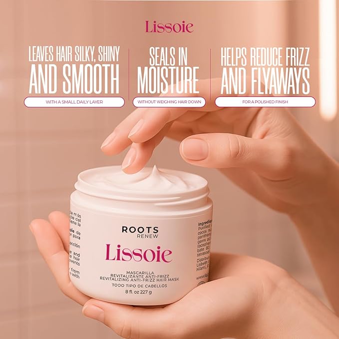 Revitalizing Anti-Frizz Hair Mask 8 fl oz | Deep Conditioner for Dry Damaged Color-Treated Hair | Collagen, Keratin & Coconut Oil | UV Shield | Sulfate-Free, Paraben-Free, Cruelty-Free