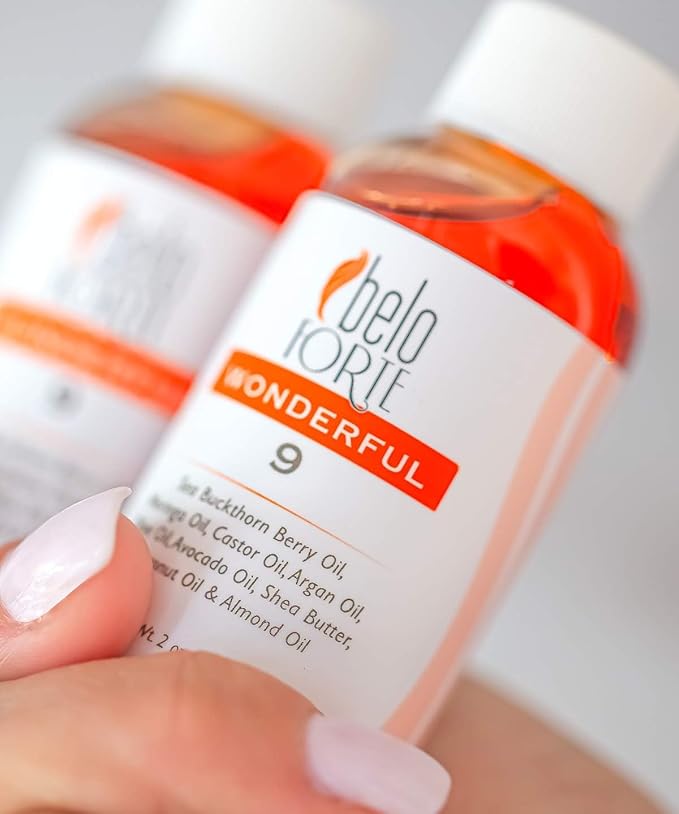 Repair Dry Damaged Brittle Hair Quick with Intense Hydration. Wonderful 9 Hair Oil Blend for Amazing Healthy Hair Beloforte Argan Castor Coconut Olive Avocado Shea Sweet Almond Moringa Sea Buckthorn-2
