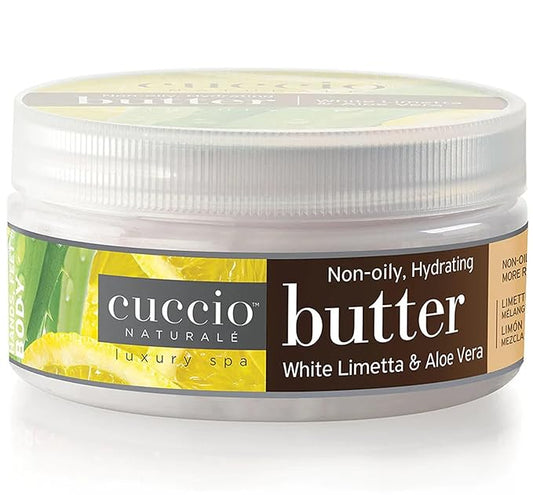 Cuccio Naturale Butter Babies - Ultra-Moisturizing, Renewing, Scented Body Cream - Deep Hydration For Dry Skin Repair - Made With All Natural Ingredients - White Limetta And Aloe Vera - 1.5 Oz