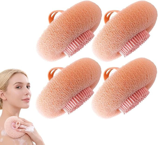 Super Soft Sunflower Suction Cup Bath Ball, 2025 New Exfoliating Bath Bath Sponge Cleaning Brush with Finger Rings for Women and Men (Pink, 4 pcs)