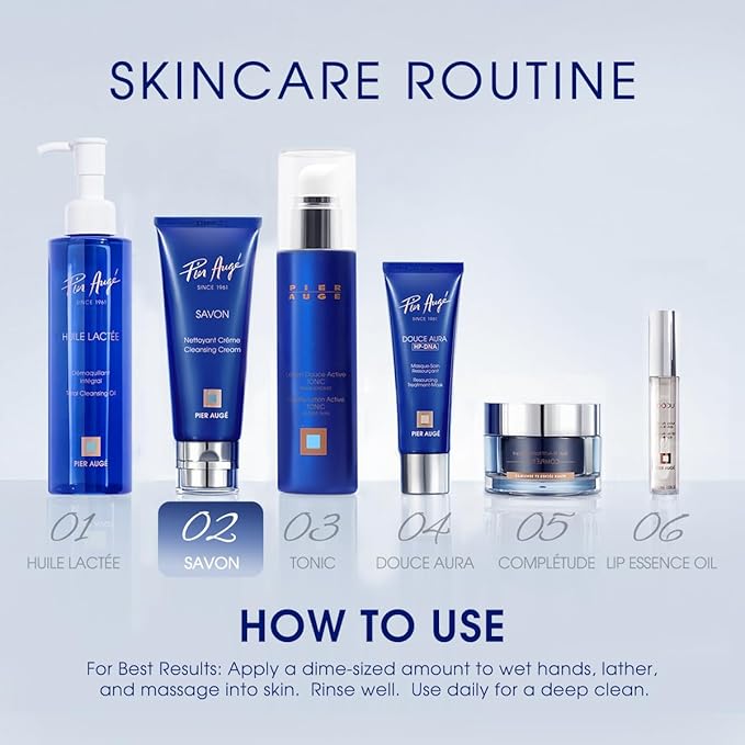 Pier Auge Savon Facial Cleanser, Hydrating Face Wash—Lauryl Glucoside, Trehalose,Hyaluronic Acid, Gentle Makeup Remover, Soothing Antioxidant for Glowing Skin, Gentle Face Cleanser(100ml/3.38 fl.oz.)