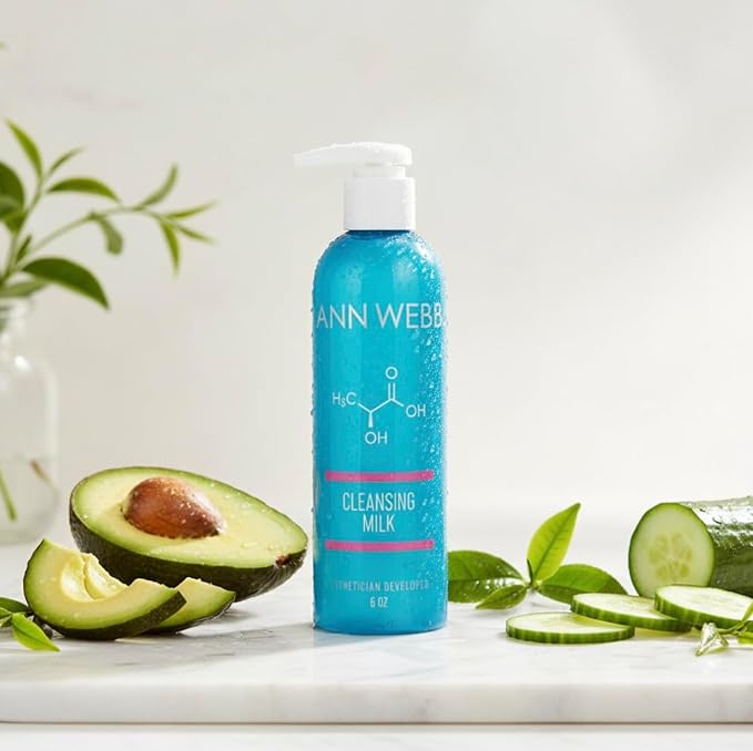 Facial Milk Cleanser - Gentle Daily Face Wash for All Skin Types. Thick, Hydrating, Moisturizing Cleanser w/Lactic Acid AHA Nourish & Rejuvenate 16oz