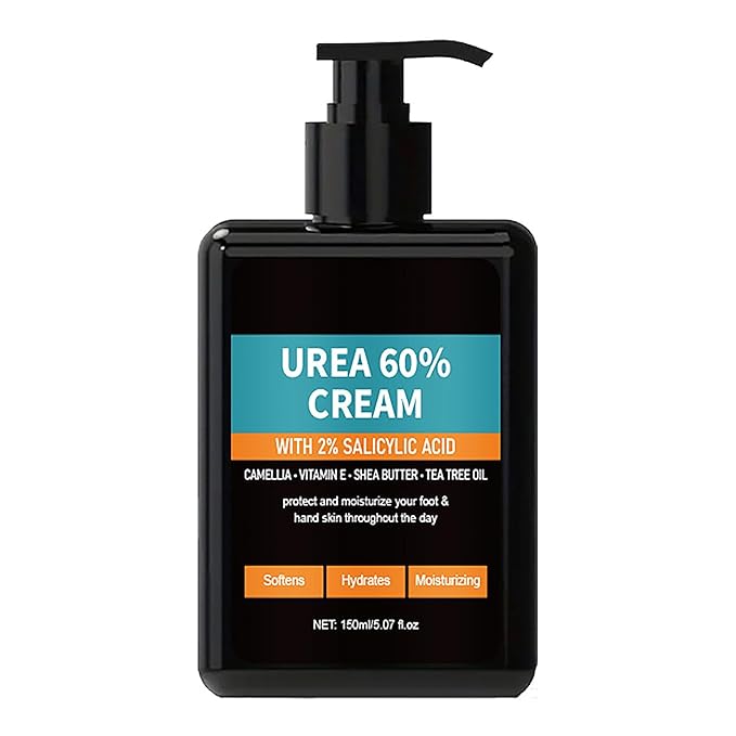 60% Urea Cream with 2% Salicylic Acid, Urea Cream 60 Percent for Feet & Hands, Maximum Strength Moisturizer for Rough, Dry, Thick & Cracked Skin, Callus Remover, Deep Hydration 5.07 oz