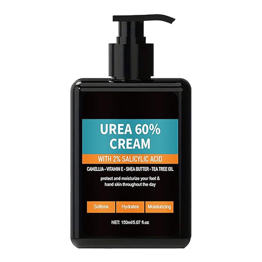 60% Urea Cream with 2% Salicylic Acid, Urea Cream 60 Percent for Feet & Hands, Maximum Strength Moisturizer for Rough, Dry, Thick & Cracked Skin, Callus Remover, Deep Hydration 5.07 oz