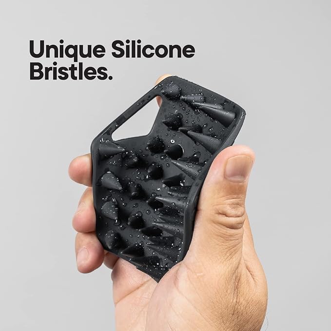 TOOLETRIES Scalp Scrubber - Silicone Exfoliating Hair Scrubber for Men, Bath & Shower Accessories - Durable Scalp Massager That Boosts Circulations & Strengthens Hair - Charcoal