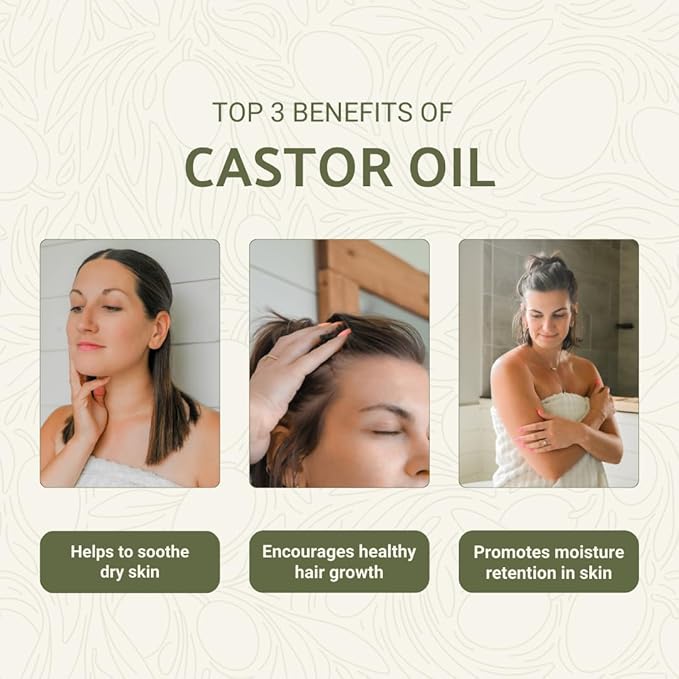Organic Castor Oil Direct From India - Cold Pressed Castor Oil For Face, Hair Growth, Eyelash Serum, Eyebrow - Skin and Face Moisturizer and Detox - Hexane Free 1 Gallon