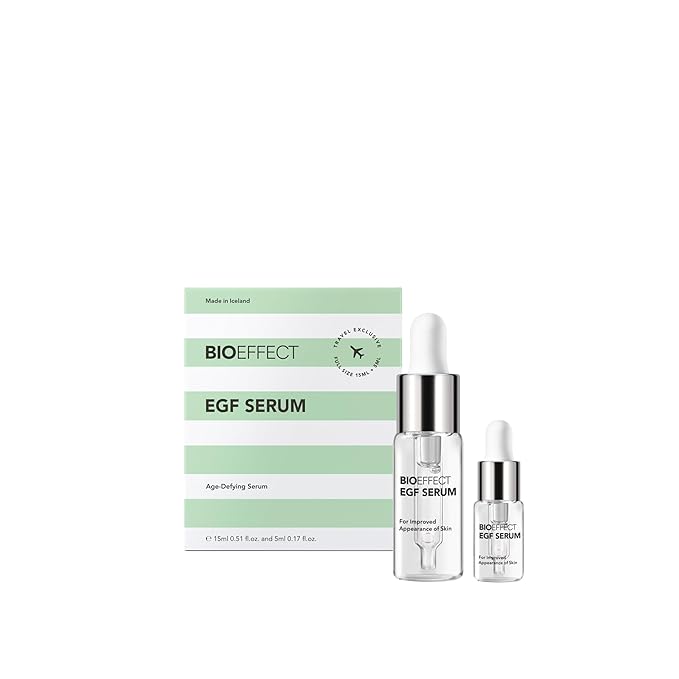 BIOEFFECT EGF Serum Treatment Duo with Hyaluronic Acid, Enhance Skin with Moisturizing, Firming, Wrinkle-Fighting Treatment for Face And Neck, Day And Night, Best Derma Roller Facial Serum