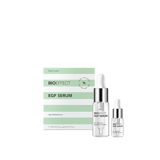 BIOEFFECT EGF Serum Treatment Duo with Hyaluronic Acid, Enhance Skin with Moisturizing, Firming, Wrinkle-Fighting Treatment for Face And Neck, Day And Night, Best Derma Roller Facial Serum