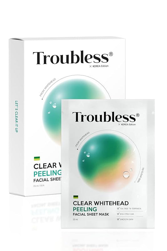 Troubless Clear Whitehead Remover Peel Off 5pcs. | Hydrating Beauty Sheets Day and Night Moisturizer for Face | White and Blackhead Remover Korean Skin Care Peel Off