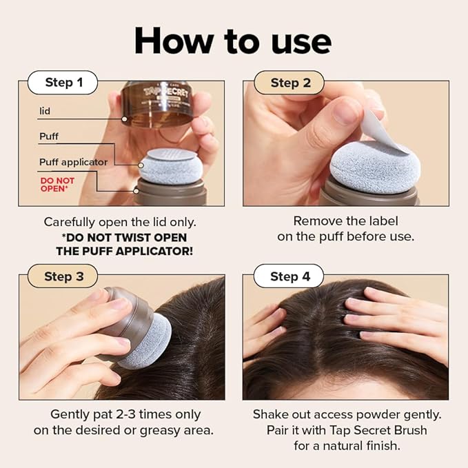 I DEW CARE Biotin Clarifying Dry Shampoo - Tap Secret Dark Brown | Strengthening & Volumizing, Powder Type, Refillable, Travel size, Non-aerosol, Brunette, Korean Ginseng, 0.24 oz