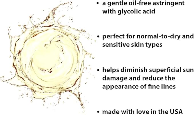 RAYA Ginseng Astringent with AHA 8 oz (G-205) | Gentle Glycolic Facial Toner for Dry and Sensitive Skin | Helps Tighten Pores, Smooth Complexion, and Reduce Fine Lines | Made with Alpha Hydroxy Acids