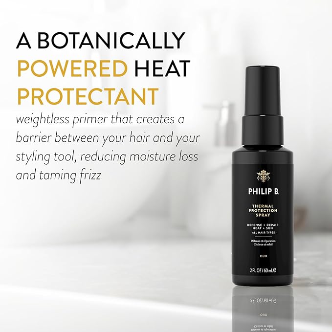 PHILIP B Thermal Protection Spray 2 oz. (60 ml) | Plump, Shine & Protect Hair from Heated Hair Tools