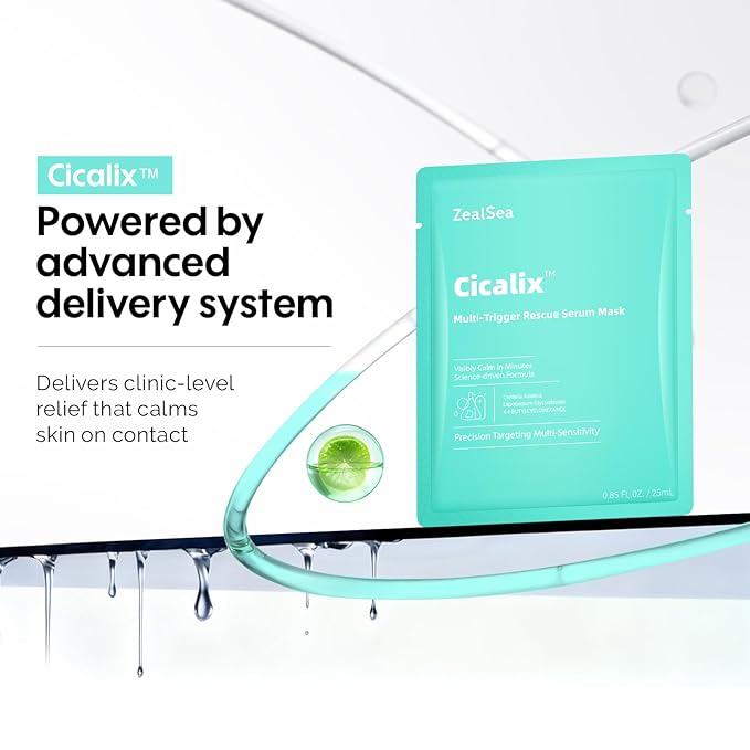 ZealSea Cicalix & Ceramidbar Face Masks Skincare, All-in-one Proven Derm Solution Facial Mask for Visibly Soft | Plump | Quenching | Anti-aging, Soothing & Refreshing, Strengthen & Restore, 4+4 Duo