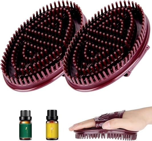 Handheld Massage Brush – Comfortable Grip Massage Gloves for Full-Body Brushing & Relaxing Muscle Care (Brown)