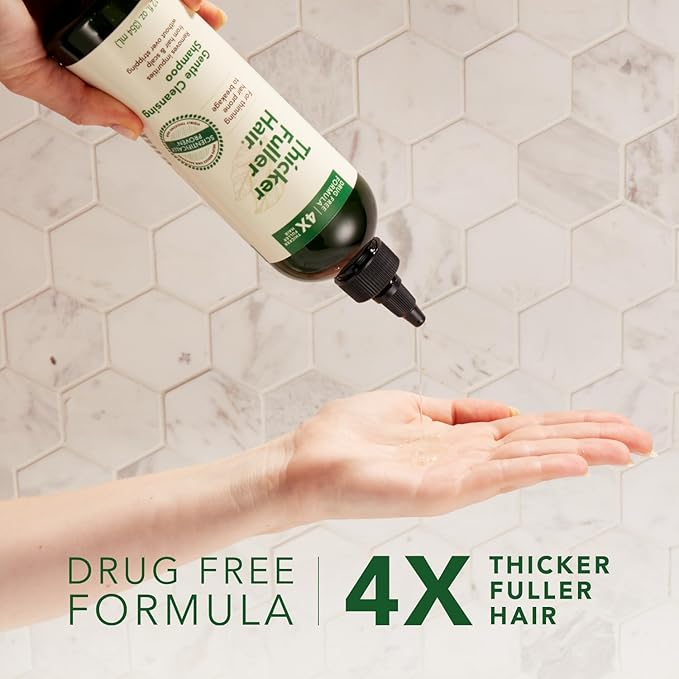 Thicker Fuller Hair Gentle Cleansing Shampoo Advanced Thickening Solution 12oz - Removes Impurities, Fortifies Hair And Reduce Breakage (Pack of 2)