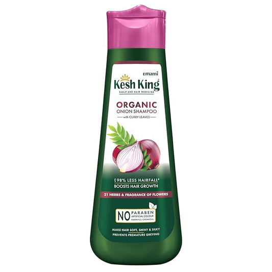 Kesh King Organic Onion Shampoo | Controls Hair Fall & Supports Hair Growth | Enriched with Curry Leaves & Herbal Extracts | Repairs Damage, Reduces Breakage & Adds Shine | 10.14 Fl Oz (300ml)