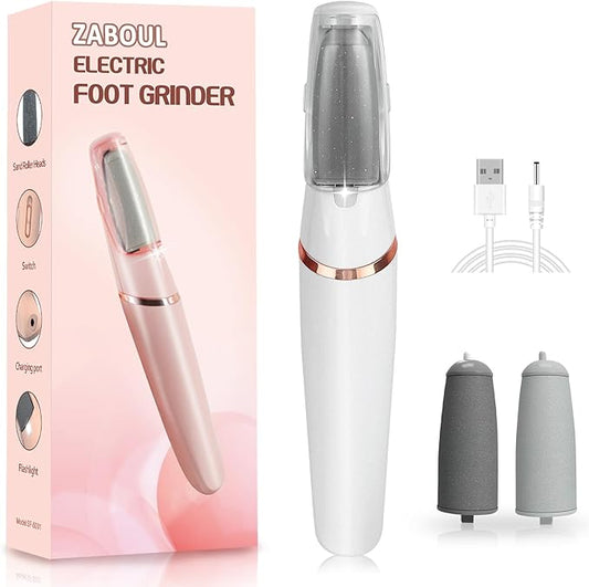 Electric Foot Callus Remover, Callus Remover for Feet Rechargeable Portable Pedicure Tool Kit, Smooth Pedicure Wand for Feet Care, Removes Dry Hard & Dead Skin Ideal Gift (White)