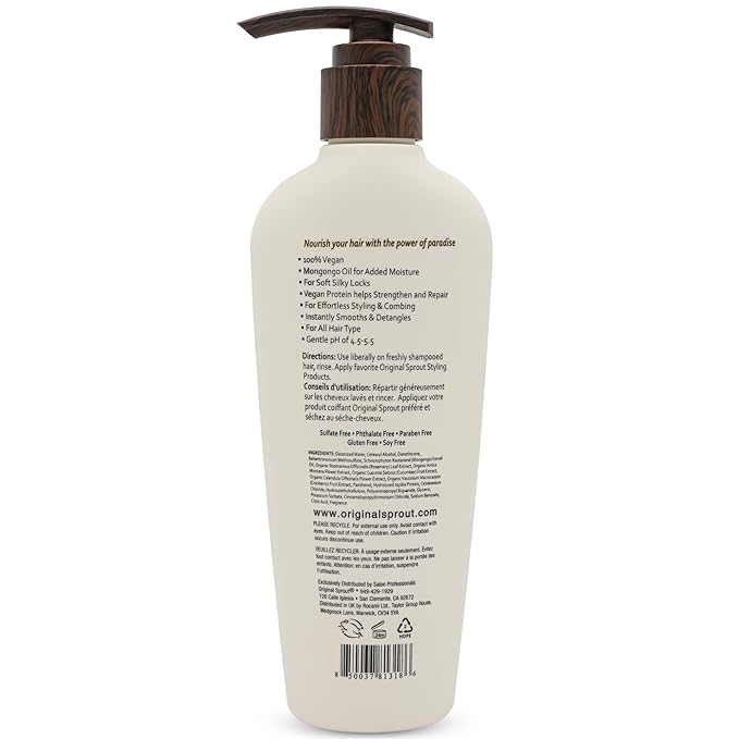 Original Sprout Luscious Island Conditioner for All Hair Types Including Color-Treated, Damaged & Dry Hair, Hydrating & Moisturizing Conditioner with Mongongo Oil, Vegan, Sulfate Free, 8 fl oz